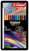 Premium-Buntstift STABILO® Original Etui, 2,5 mm, Metalletui mit 12 Stiften