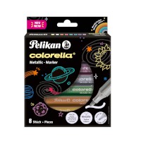 Pelikan Fasermaler Colorella® Metallic mit Runddocht 8 Farben