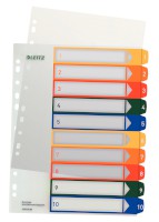 Plastikregister bedruckbar, A4, PP, 10 Blatt, farbig