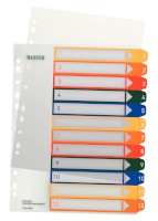Plastikregister bedruckbar, A4, PP, 12 Blatt, farbig