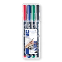 Feinschreiber Universalstift Lumocolor permanent, STAEDTLER Box mit 4 Farben
