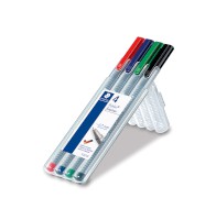 Feinschreiber triplus® fineliner, ca. 0,3 mm, STAEDTLER Box mit 4 Farben