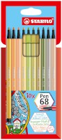 Premium-Filzstift STABILO® Pen 68, 1 mm, Kartonetui mit 10 Farben