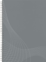 Notizbuch grau, Format: DIN A5, Lineatur: kariert, Notizbuch mit: 80 Blatt, spiralgebunden
