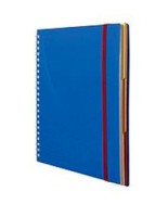 Notizbuch blau, Format: DIN A4, Lineatur: kariert, Notizbuch mit: 90 Blatt, spiralgebunden