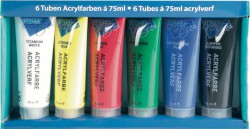 Acrylfarbe 6er 75 ml mehrfarbig