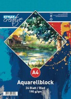 Aquarellblock A4 24 Blatt mehrfarbig