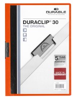 Klemm-Mappe DURACLIP® Original 30, Hartfolie, bis 30 Blatt, transparent/orange