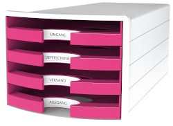 Schubladenbox Impuls weiß/pink; 280 x 235 x 367; Ausführung: offen;