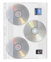 CD/DVD-Hülle (DBGM) zum Abheften transparent, Kapazität: 3 CDs / 2 MDs