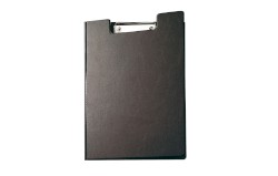 Schreibmappe mit Folienüberzug schwarz, Ausführung: mit Klemme, B x H x T mm: 320 x 238 x 13, für: DIN A4