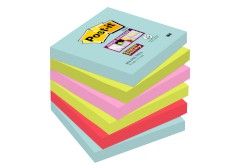 Haftnotiz Super Sticky Notes Miami Collection, 76 x 76 mm, 6 x 90 Blatt