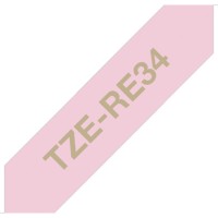 TZE-Schriftbandkassetten mit Muster gold; Bandfarbe/Muster: rosa; 12 mm x 4 m; Ausführung: Textil;