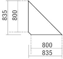 Verkettungsplatte Dreieck Dekor 800x800-835x835 mm ahorn