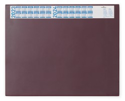 Schreibunterlage mit Jahreskalender, PVC, 650 x 520 mm, 2 mm, rot