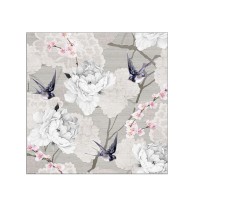 Serviette "Oriental Flowers grau" 33 x 33 cm 20er Packung