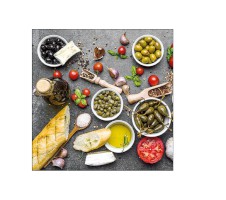 Serviette "Mediterranean Food" 33 x 33 cm 20er Packung