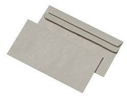 Briefumschlag DIN Lang, grau, selbstklebend, ohne Fenster, 75 g/m²