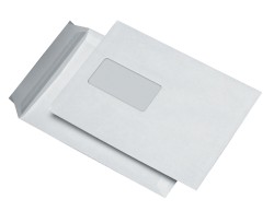Versandtasche C5, haftklebend,m.Abdeckstr.,m.F.,weiß,mit ID,90 g/m²