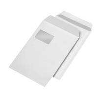 Versandtaschen C4 (229 x 324 mm) Offset weiß, Papier: 90 g/qm, Klebung: selbstklebend, mit Fenster