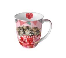 Tasse 0,4 L Porzellan Cats in Tea Cup