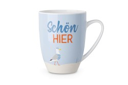 Tasse Porzellan Für Dich in Geschenkverpackung Maritim "Schön Hier"