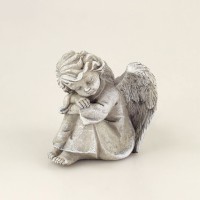 Engel sitzend 12x10x11 cm aus Polyresin