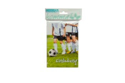Einladungskarte Postkarte zum Kindergeburtstag "Kinder spielen Fußball" 8er Beutel