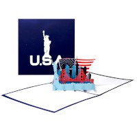 PopUp-Karte mit 3D-Motiv "USA" 15 x 15 cm