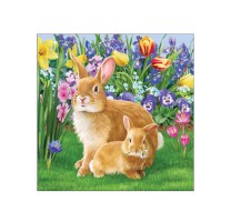 Serviette Ostern"Mother Bunny" 33 x 33 cm 20er Packung