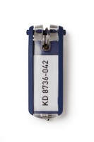 Schlüsselanhänger KEY CLIP, aus Kunststoff, 70 x 25 mm, blau, 6 Stück